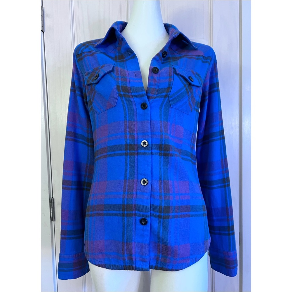 EUC O’Neill Button Flannel Size Medium Gorgeous Blue